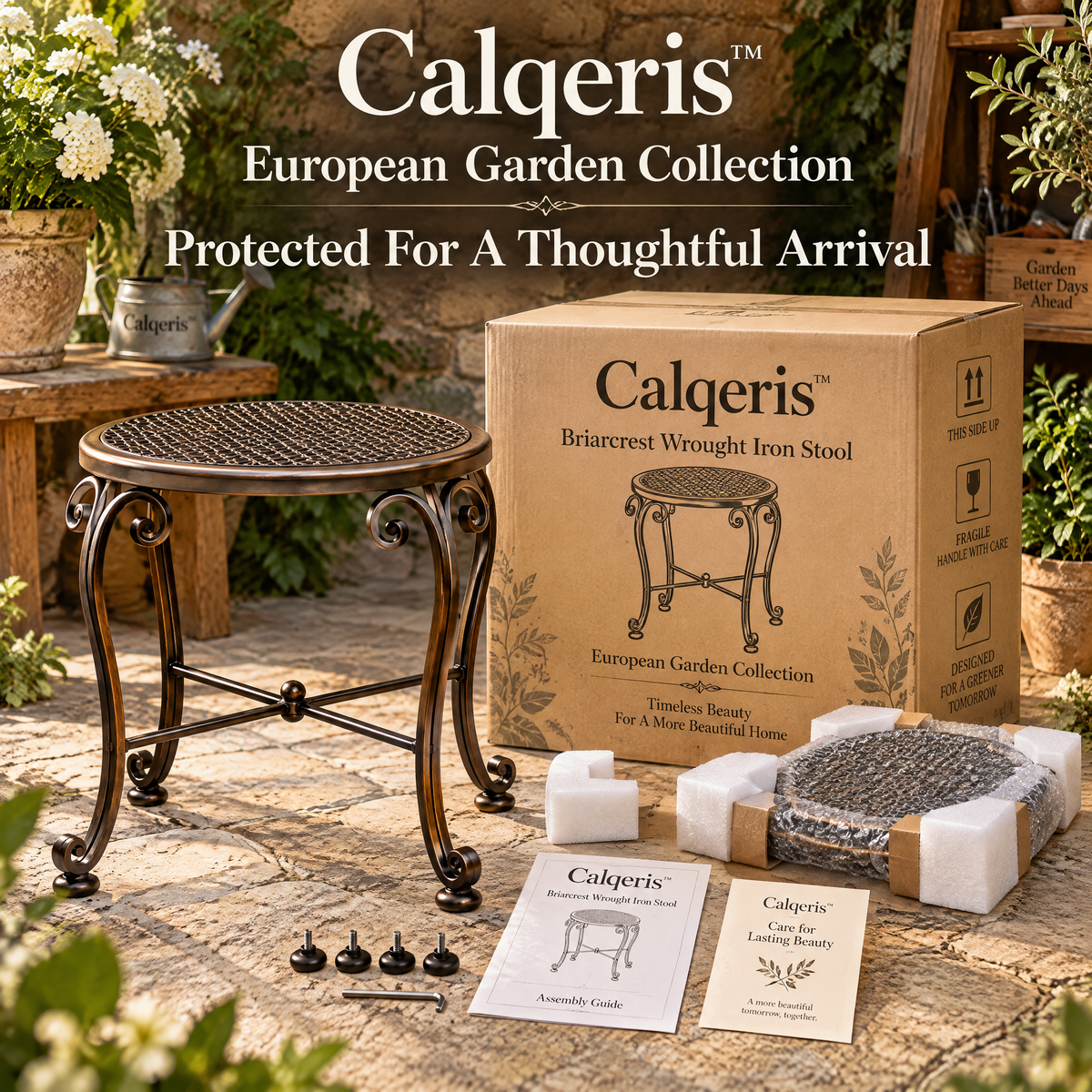 Calqeris™ Briarcrest Wrought Iron Stool