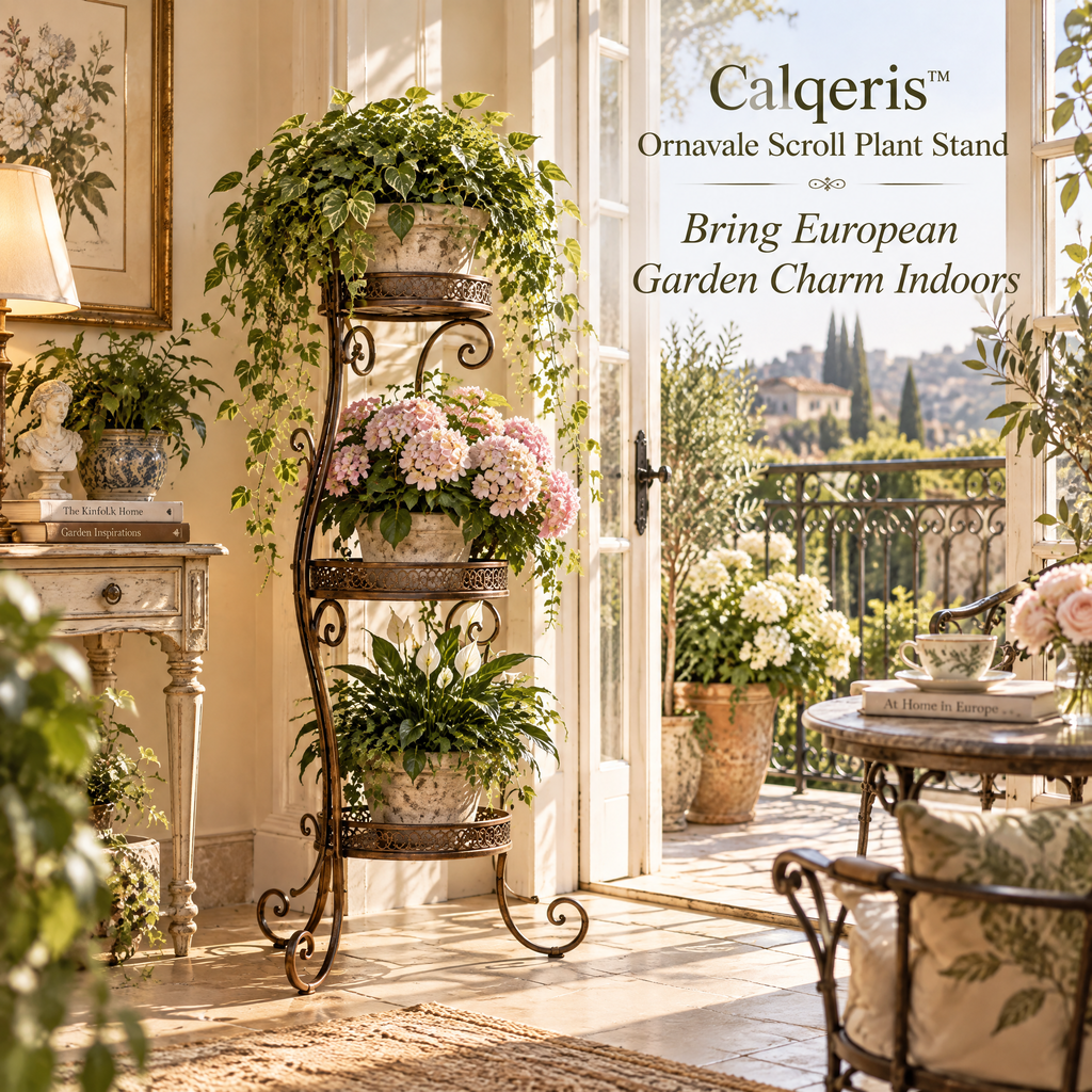 Calqeris™ Ornavale Scroll Plant Stand
