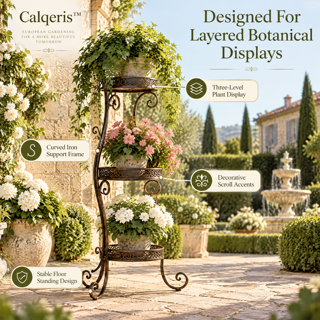 Calqeris™ Ornavale Scroll Plant Stand