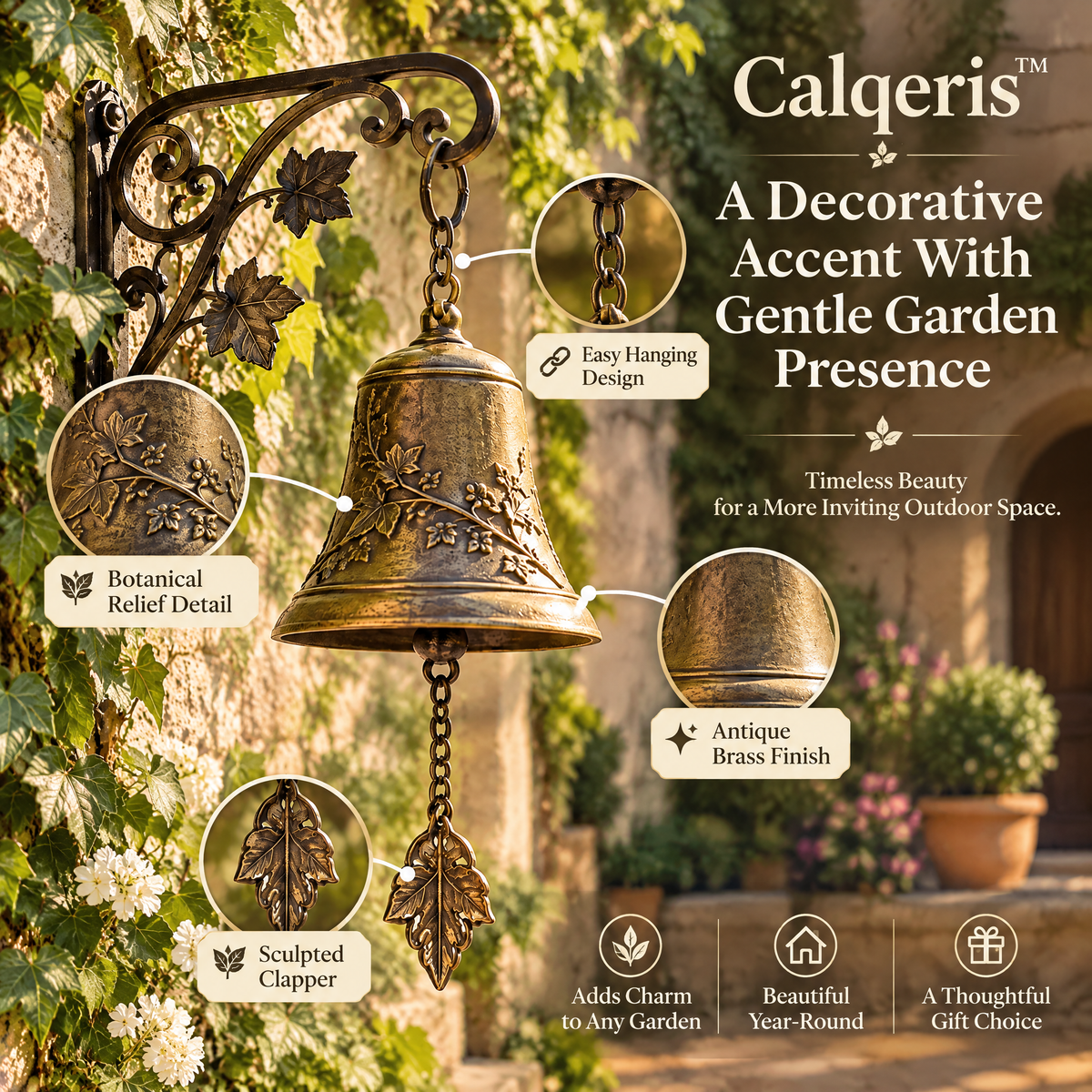 Calqeris™ Ivyglen Decorative Garden Bell