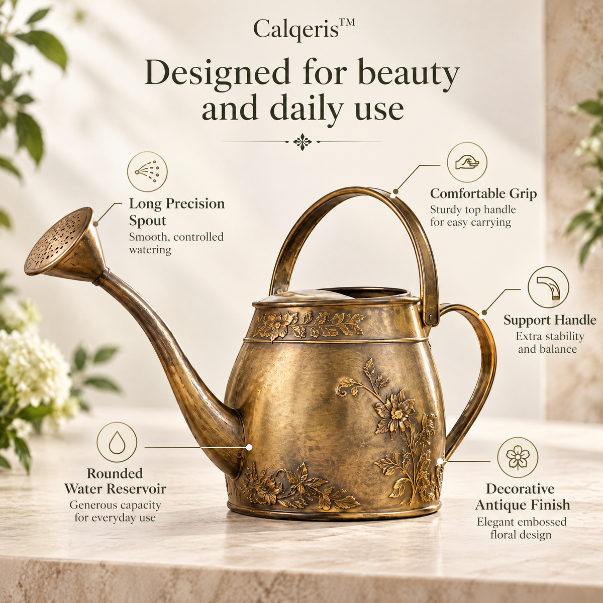 Calqeris™ Bellmora Antique Watering Can