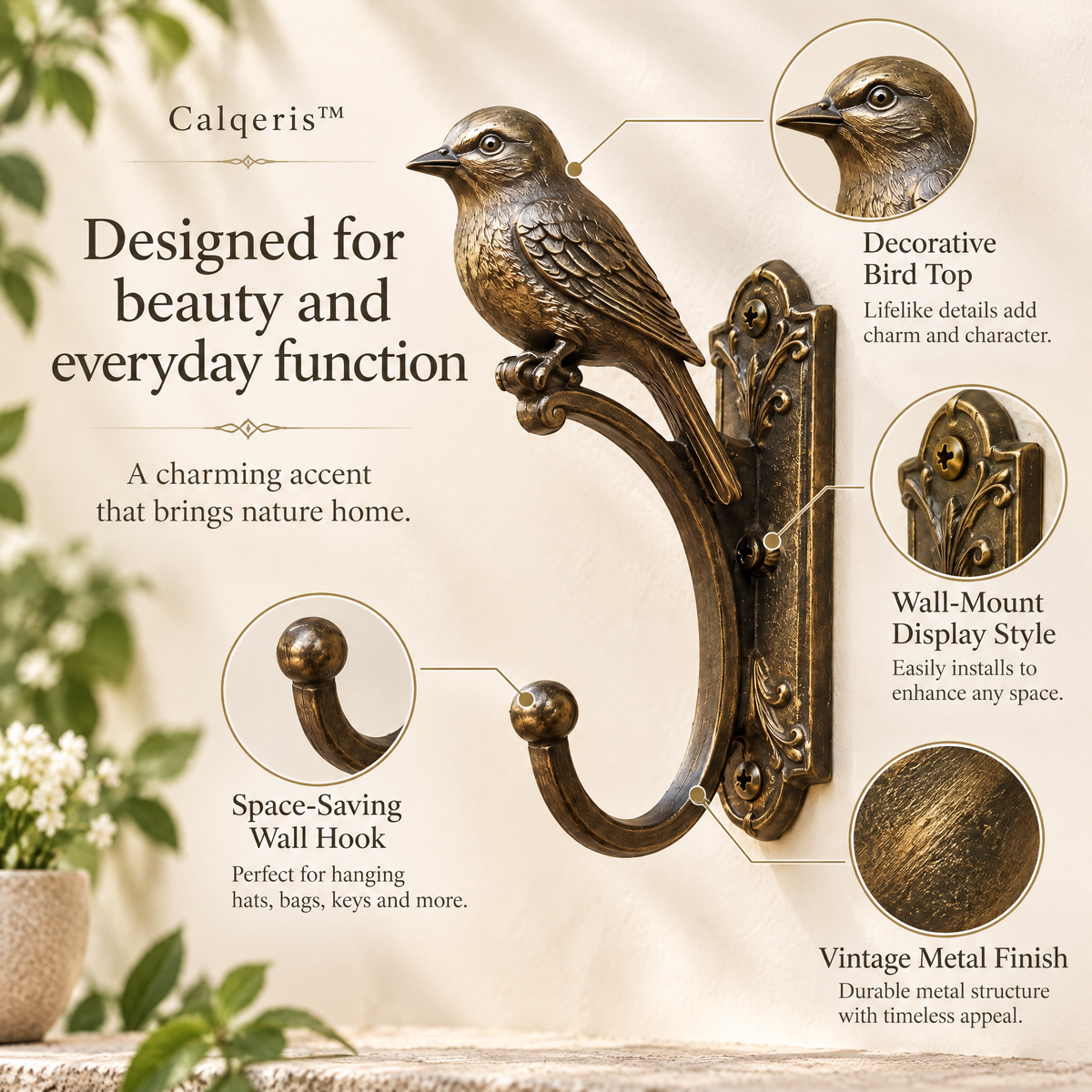 Calqeris™ Avenshire Bird Wall Hook