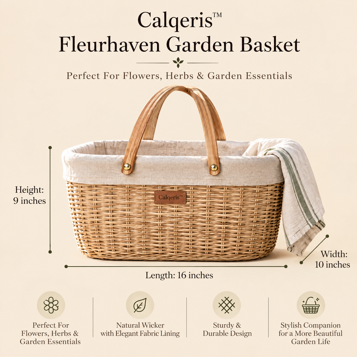 Calqeris™ Fleurhaven Garden Basket