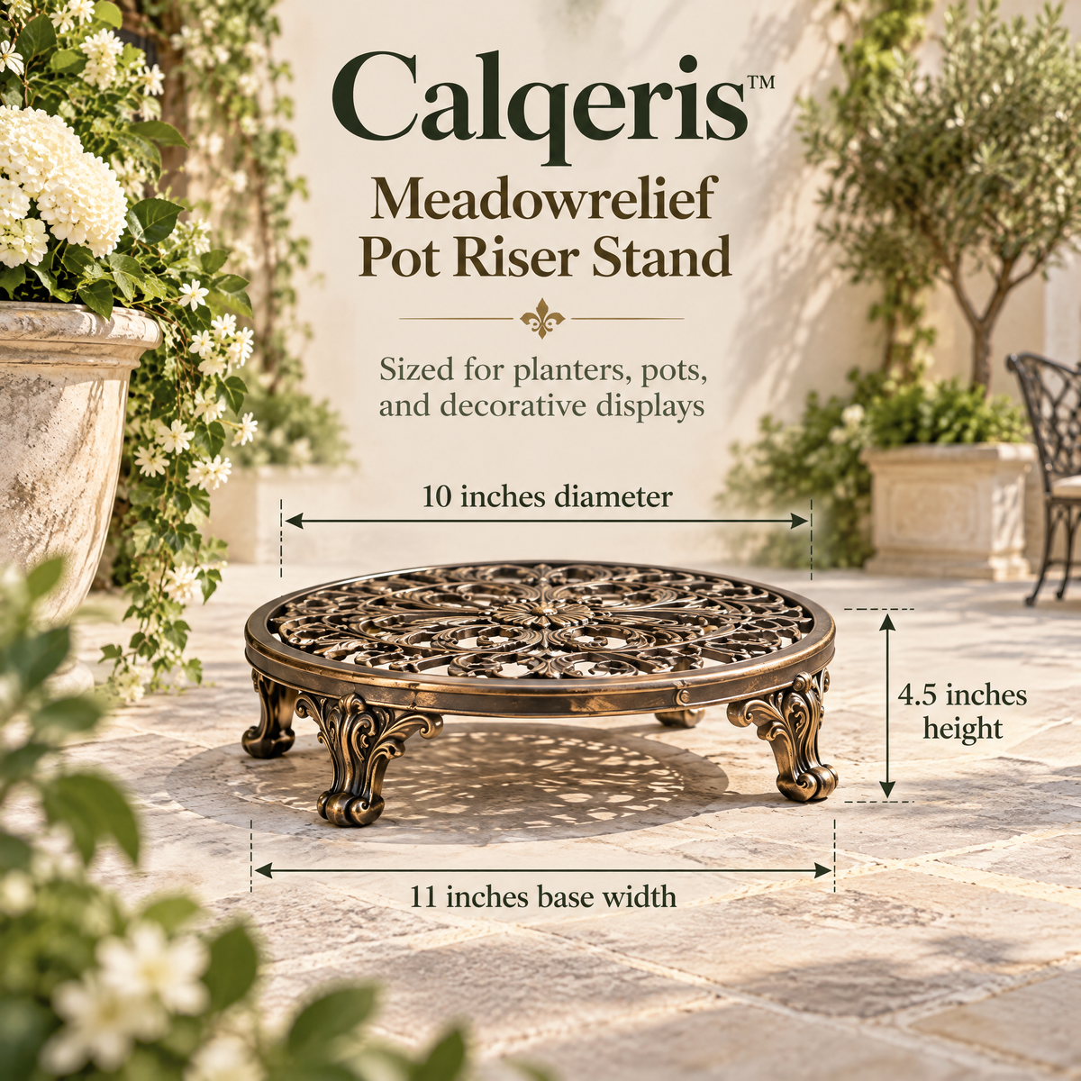 Calqeris™ Meadowrelief Pot Riser Stand