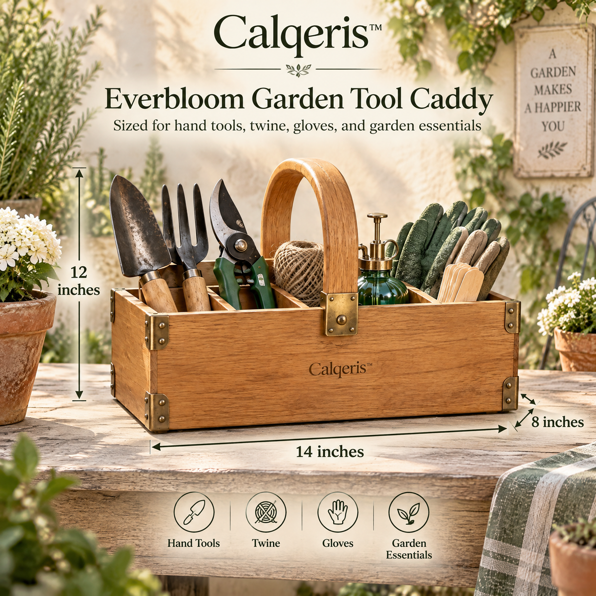 Calqeris™ Everbloom Garden Tool Caddy