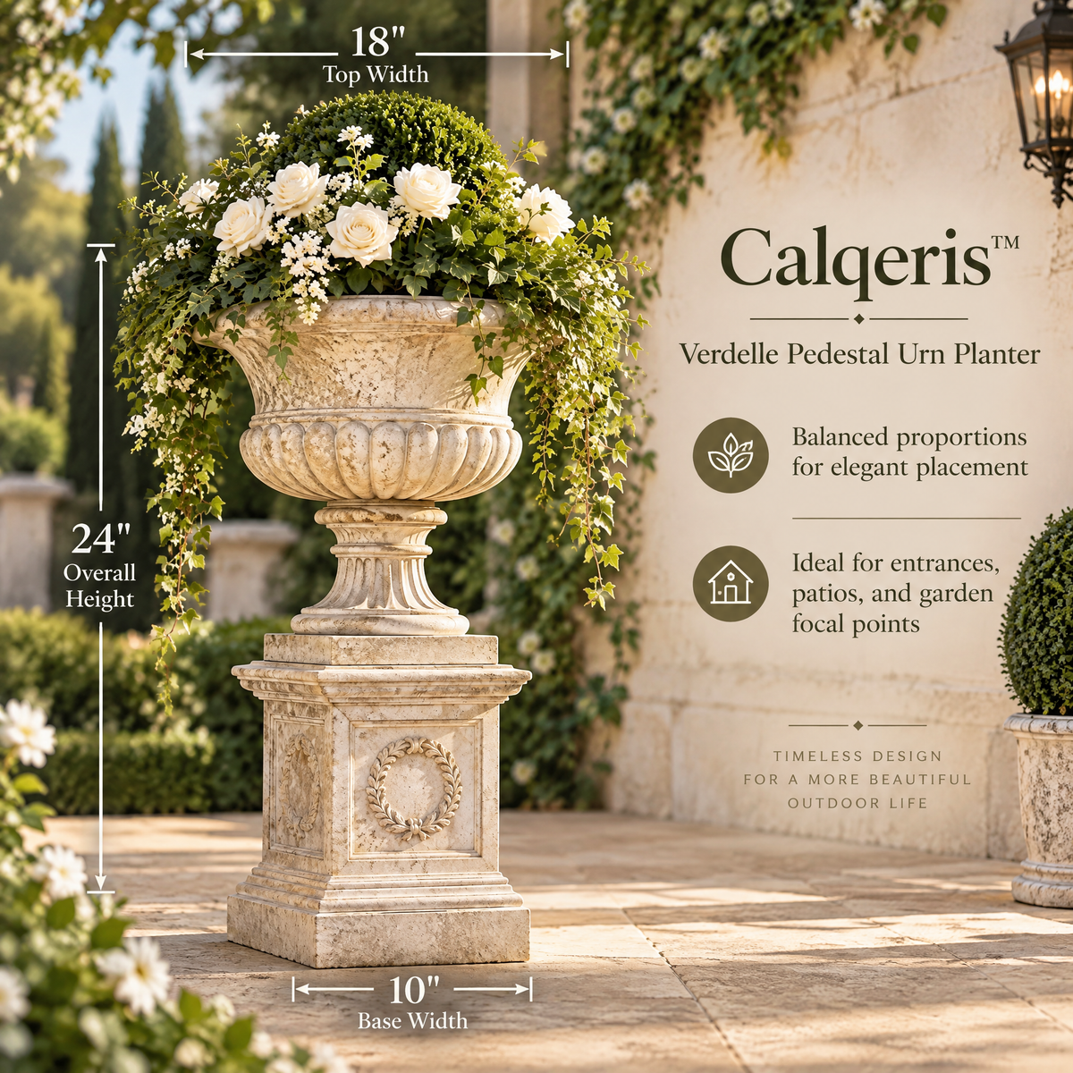Calqeris™ Verdelle Pedestal Urn Planter